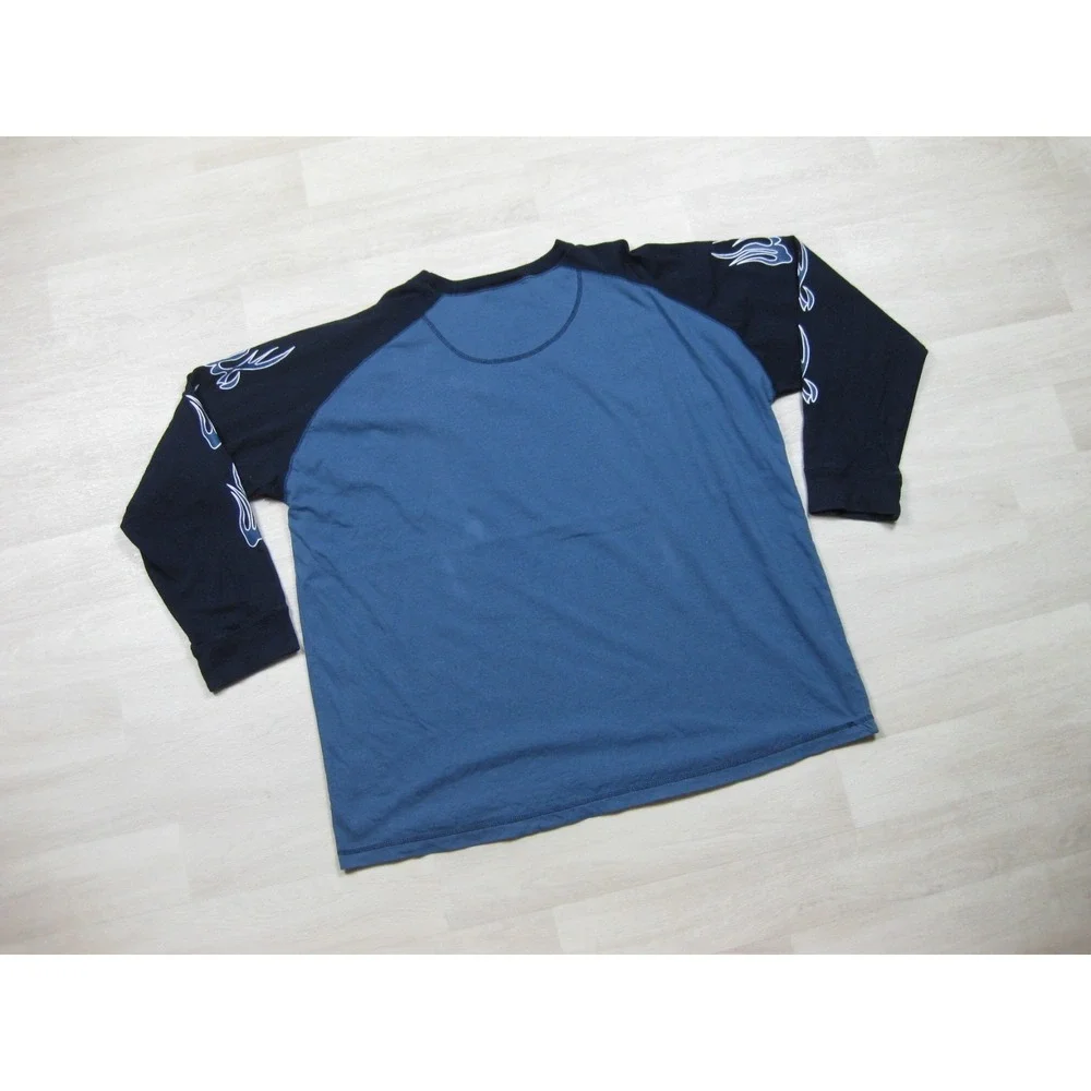 Y2K Long Sleeve T Shirt (XL) Flame Dragon Tiger Sleeve Hit Cyber Jesse Pinkman - Picture 8 of 10